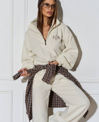 103 Спортивний костюм з поларфлісу на стойці з вишивкою